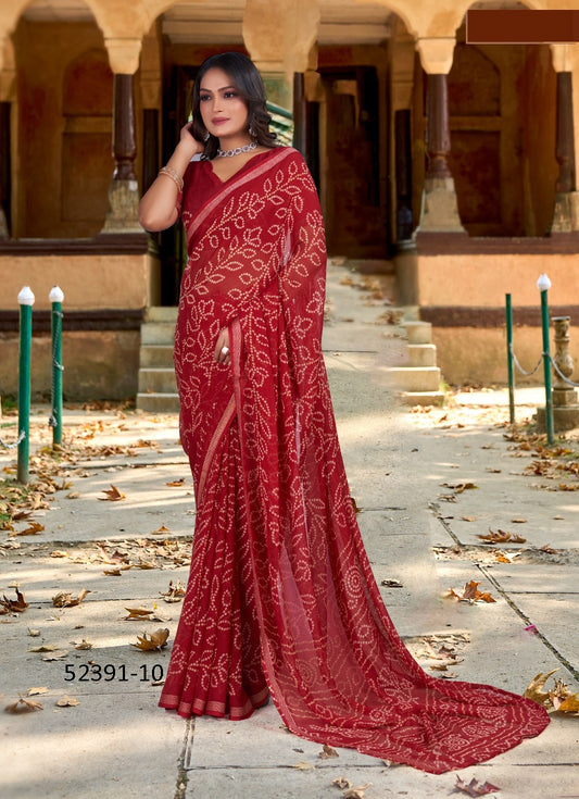 Unstitched Chiffon Sari