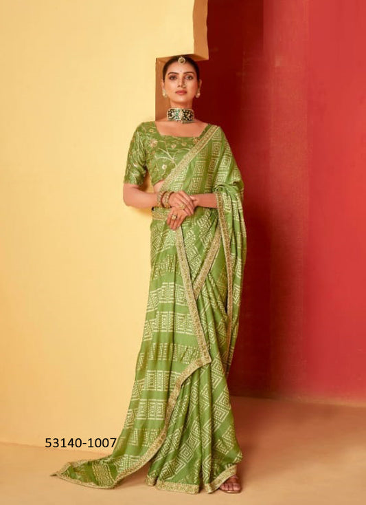 Unstitched Chiffon Sari