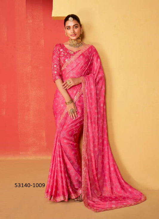 Unstitched Chiffon Sari